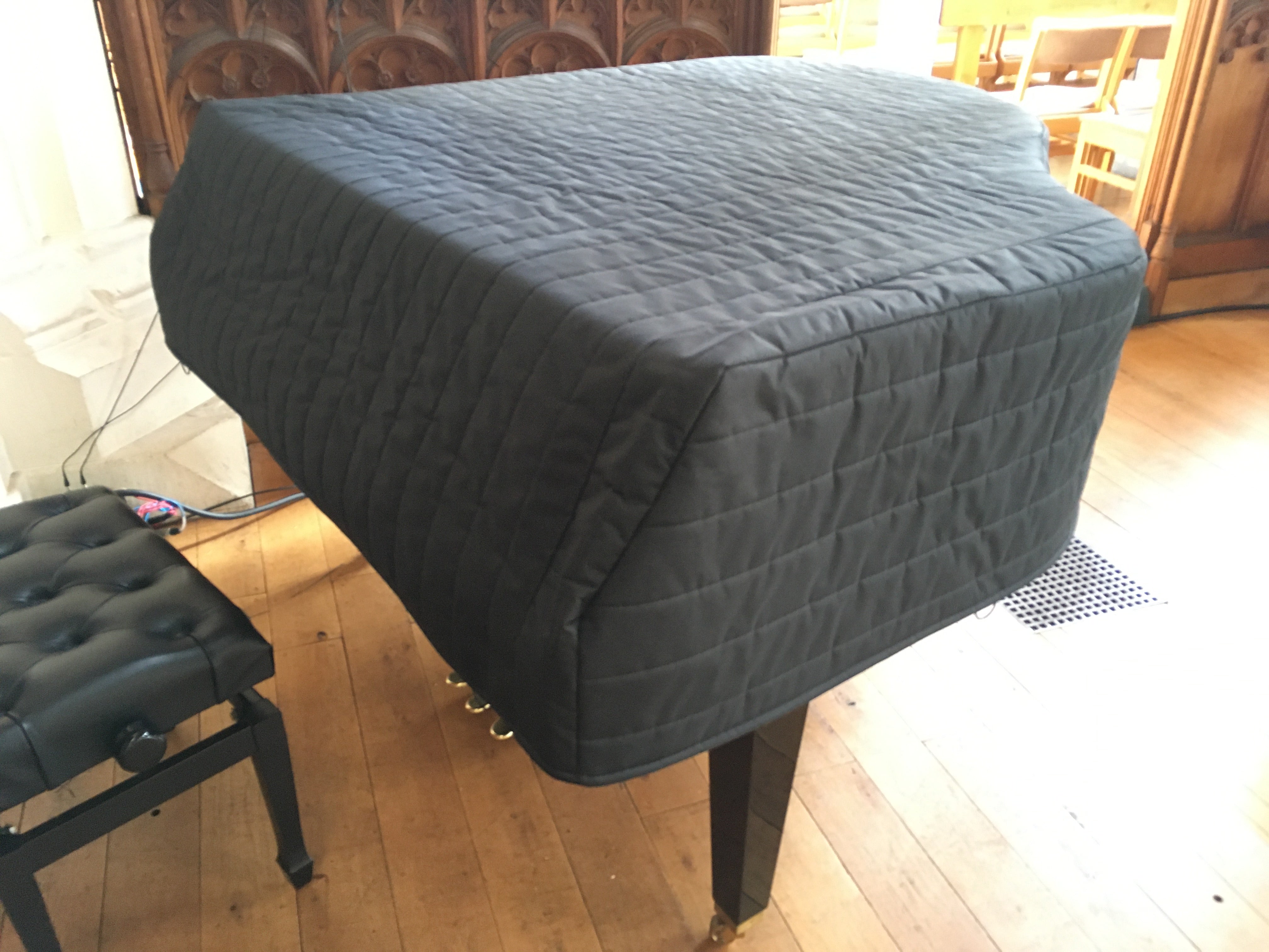 Quilted Grand Piano Cover in Black for one of our customers